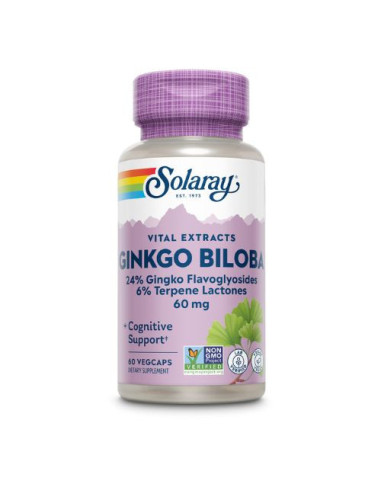 Solaray Ginkgo Biloba 60mg, 120 Capsules : Amélioration de la Circulation et de la Mémoire