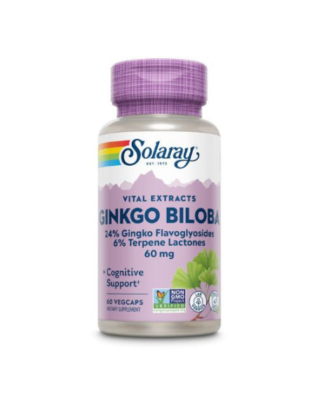 Solaray Ginkgo Biloba 60mg, 120 Capsules : Amélioration de la Circulation et de la Mémoire
