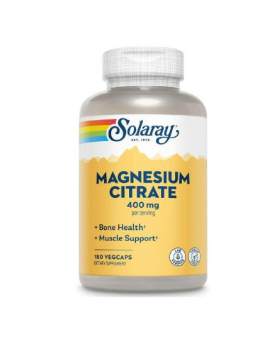 Solaray Citrate de Magnésium 400mg, 120 Capsules: Soutien Neuromusculaire et Énergétique