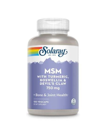 Solaray MSM 750mg, 100 Capsules : Santé Articulaire et Tissus Conjonctifs