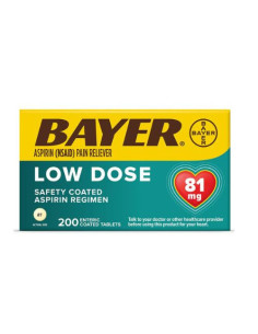 Aspirina BAYER Dosis Baja 200 tabletas: Uso seguro según indicaciones médicas.