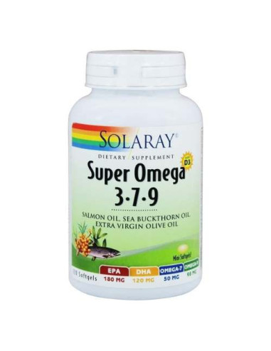 Solaray Super Omega 3-6-9, 120 Capsules : Soutien pour le Cœur et le Cerveau