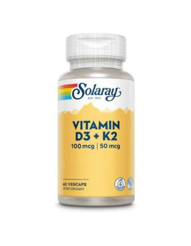 Solaray Vitamine K2 100mcg, 60 Capsules: Santé Osseuse et Cardiovasculaire