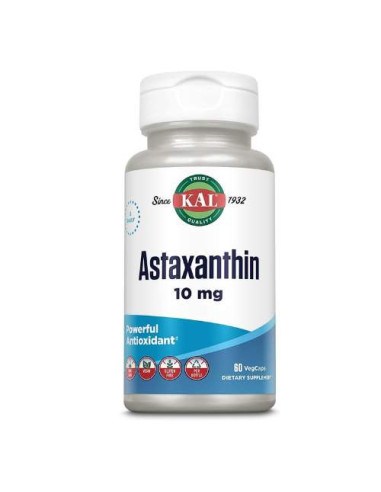 Kal Astaxanthin 10mg, 60 Capsules : Puissant Antioxydant Naturel