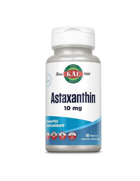 Kal Astaxanthin 10mg, 60 Capsules : Puissant Antioxydant Naturel