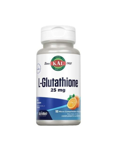 Kal L-Glutathion 25mg, 90 Comprimés : Détoxification et Protection Cellulaire