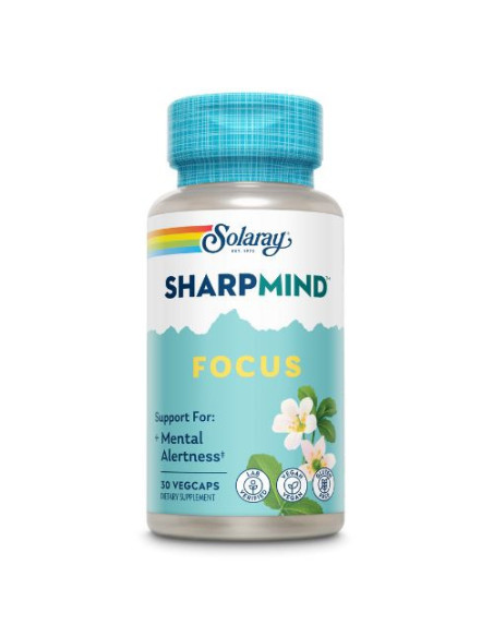 Solaray SharpMind Focus, 30 Capsules Végétales : Amélioration de la Concentration et de la Mémoire