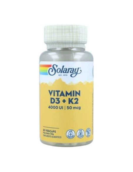 Solaray Vitamina D3 5000UI con K2: Salud Ósea y Cardiovascular Avanzada