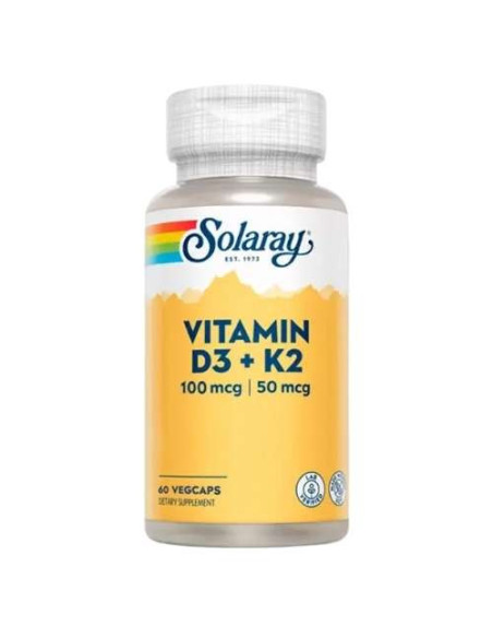 Solaray Vitamina K2 MK-7 con D3: Salud Ósea y Cardiovascular Combinada