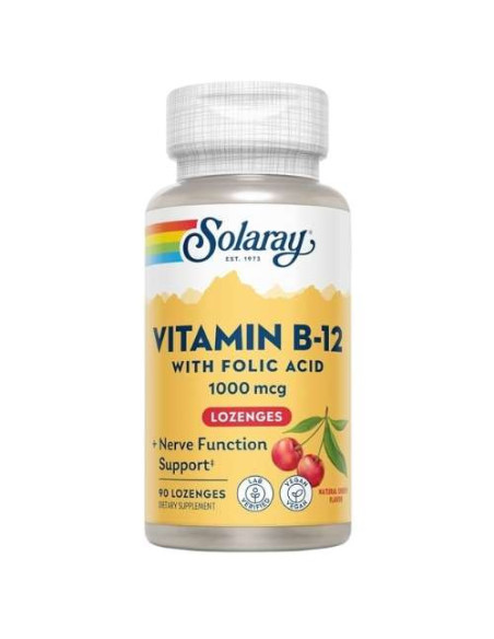 Solaray Ácido Fólico + Vitamina B12: Salud Prenatal y Neurológica