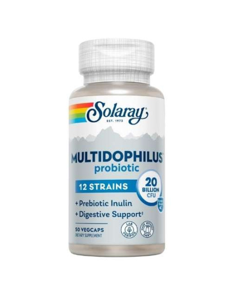 Solaray Multidophilus + Inulina: Probióticos con Prebióticos para Digestión Saludable