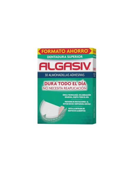 Algasiv almohadillas adhesivas dentadura superior 30 uds fijación duradera