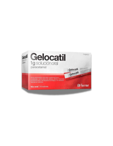 Ferrer gelocatil 1g solución oral 10 sobres paracetamol