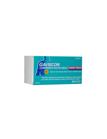 Gaviscon Fresa 48 comprimidos ardor y reflujo