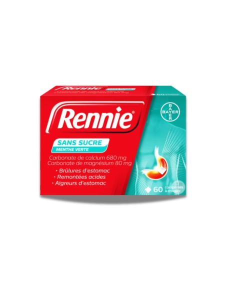 Rennie sin azúcar menta 60 comprimidos antiácido