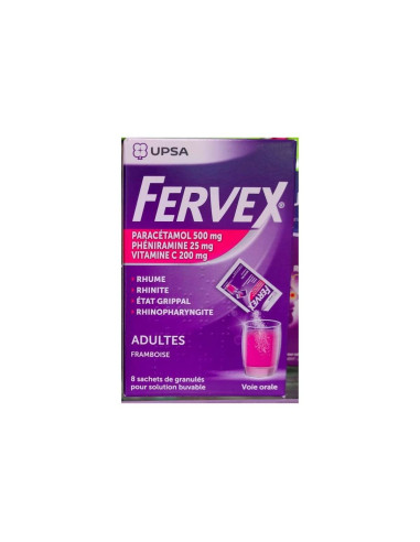 Fervex adultos frambuesa 8 sobres resfriado gripe