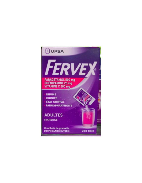 Fervex adultos frambuesa 8 sobres resfriado gripe