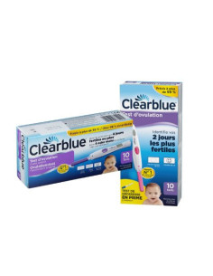 Clearblue Test de Ovulación Digital Avanzado 10 tests. 4+ días fértiles, resultados claros y precisos.