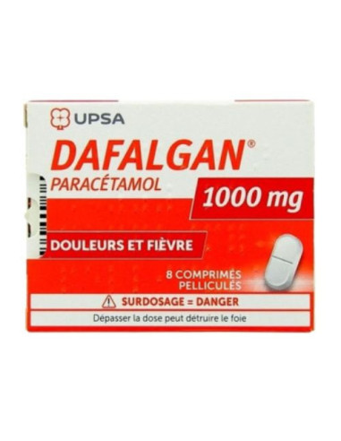 Dafalgan Paracetamol 1000 mg 8 comprimidos: Analgésico para aliviar dolor y fiebre.