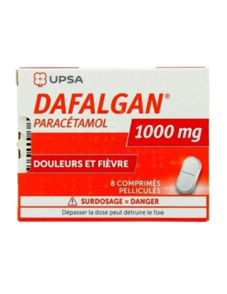 Dafalgan Paracetamol 1000 mg 8 comprimidos: Analgésico para aliviar dolor y fiebre.