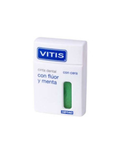 Vitis Cinta Dental con Cera, Flúor y Menta 50m (Pack de 2): Limpieza Interproximal con Refrescante Sabor a Menta