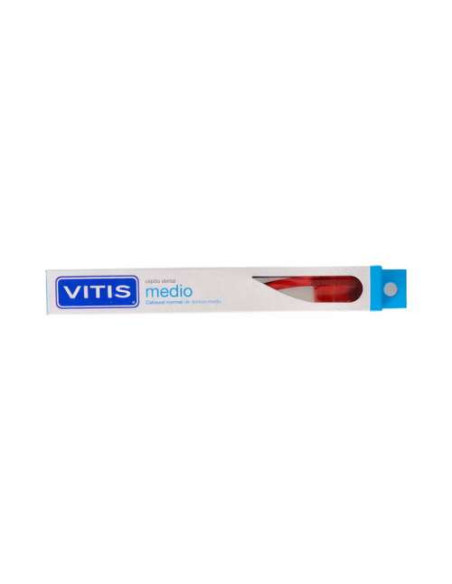 Vitis Compact Medio + Blanqueadora 15ml: Cepillo Dental Compacto con Pasta Blanqueadora de Viaje