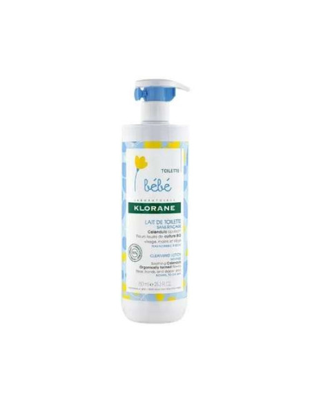 Klorane Bebé Leche de Higiene Sin Enjuague Calendula 750ml: Limpieza Suave sin Necesidad de Aclarado