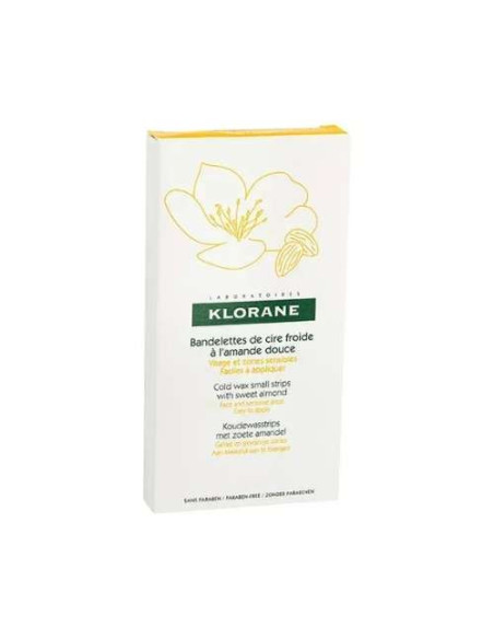 Klorane Cera Facial con Almendra Dulce 6 Bandas: Bandas de Cera para Depilación Facial