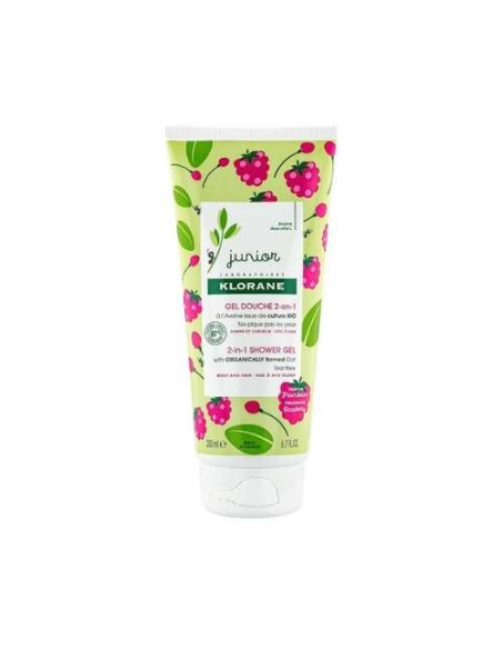 Klorane Junior Gel de Ducha Frambuesa 200ml: Limpieza Suave con Aroma a Frambuesa para Niños