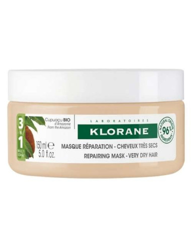 Klorane Mascarilla de Cupuaçu 150ml: Mascarilla Nutritiva y Reparadora para Cabello Dañado