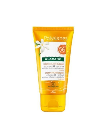 Klorane Polysianes Crema Sublime SPF50 50ml: Protección Solar Alta con Hidratación y Luminosidad