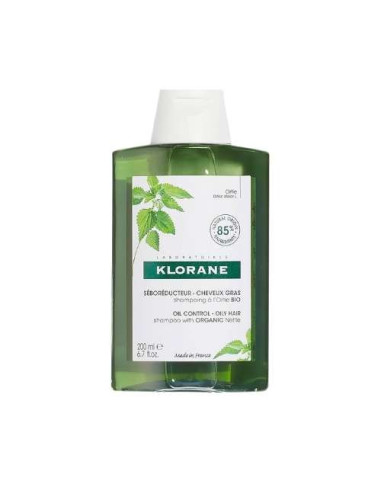 Klorane Champú de Ortiga Fórmula Ligera 200ml: Limpia y Purifica el Cabello Graso