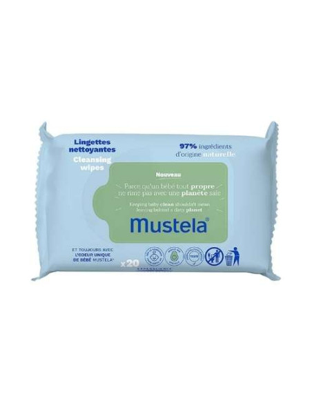 Mustela Toallitas Limpiadoras x20: Limpieza Suave para la Piel Delicada del Bebé