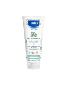 Mustela Bebé 2en1 Cabello y Cuerpo 200ml: Gel Suave para la Limpieza del Cabello y la Piel