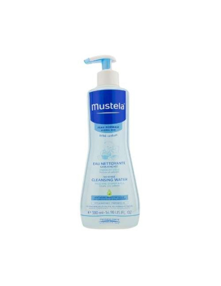 Mustela Bebé Agua Limpiadora Sin Enjuague 500ml: Limpieza Suave para la Piel y el Rostro del Bebé