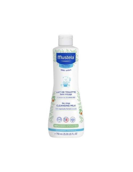 Mustela Leche de Limpieza Sin Enjuague 750ml: Limpieza Suave y Rápida para Bebés
