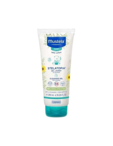 Mustela Stelatopia Gel Lavante 200ml: Limpieza Suave en Formato Compacto para Piel Atópica