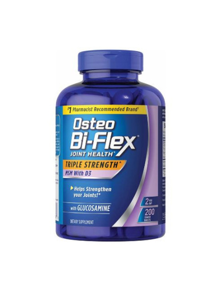 Osteo Bi-Flex 200 tabletas: Apoya articulaciones saludables. Fórmula con glucosamina y condroitina.
